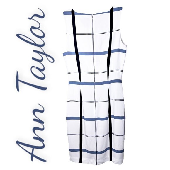 NWT Ann Taylor Sleeveless‎ Bold Plaid Faux Wrap Dress, Size 0 - Picture 3 of 8